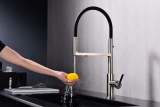 Смеситель для кухни Paulmark Tornado To213402-Ni никель